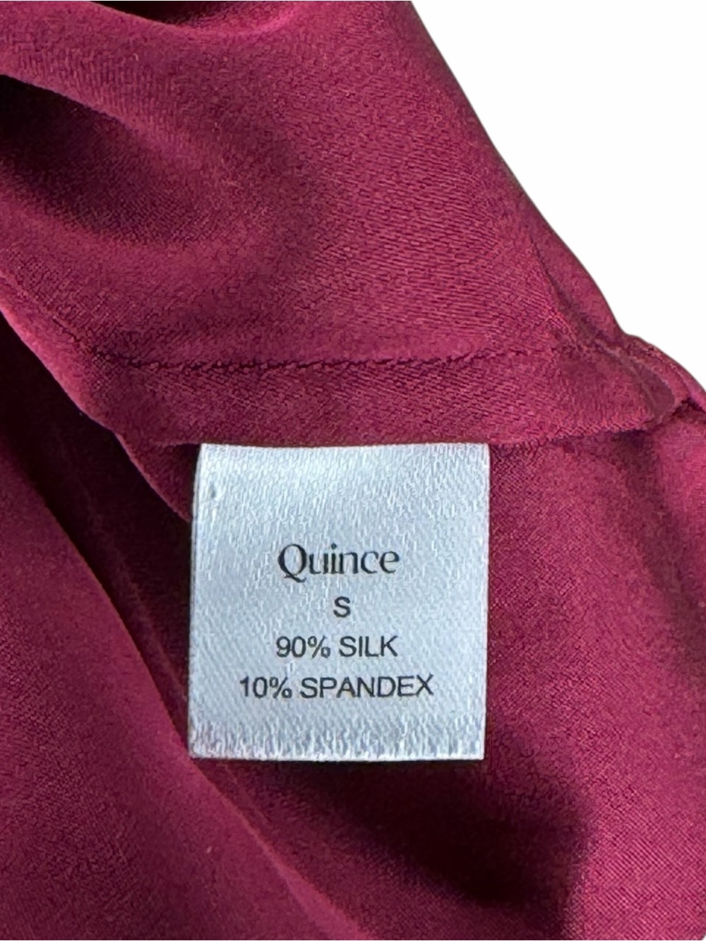 QUINCE Red Long-Sleeve Button-Down Blouse Wine Silk Blend Women's Size Small - Picture 4 of 5